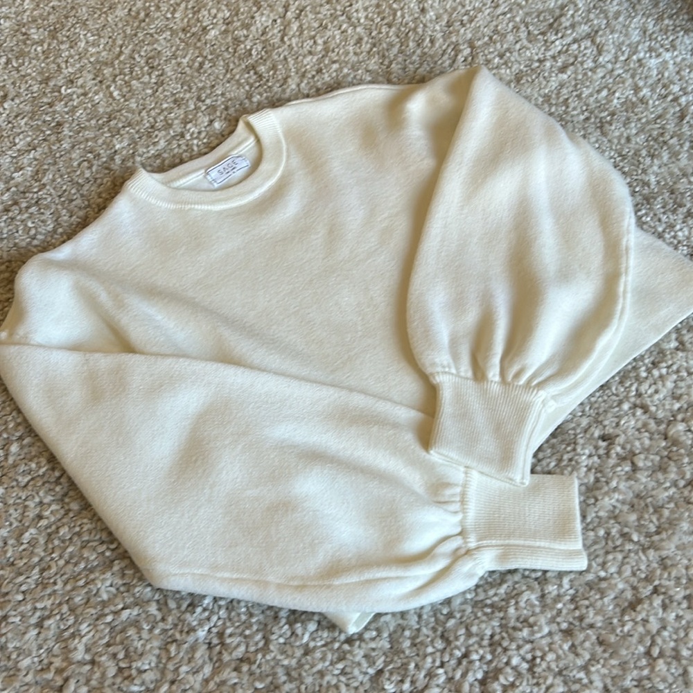 Bright white, cropped winter sweater. Never worn!